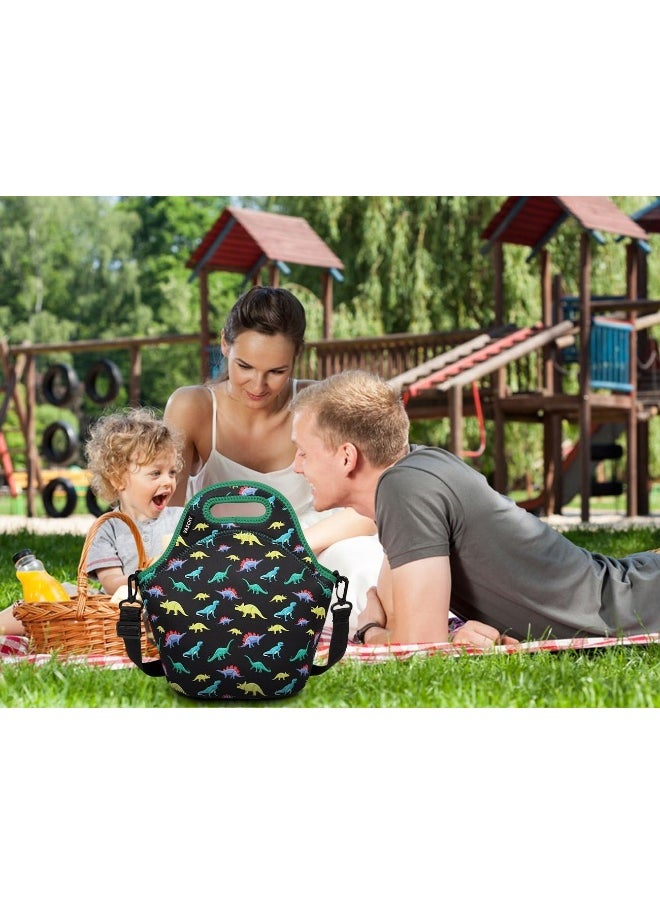 VASCHY Neoprene Insulated Lunch Bag Tote with Detachable Adjustable Shoulder Strap for Kids, Women