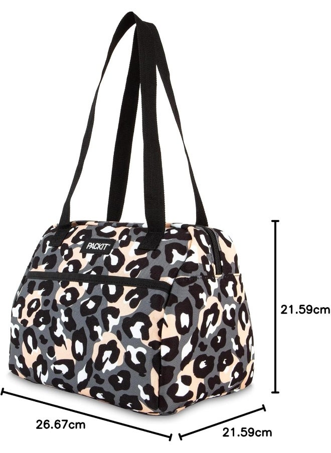 PackIt Freezable Hampton Lunch Bag Wild Leopard Gray
