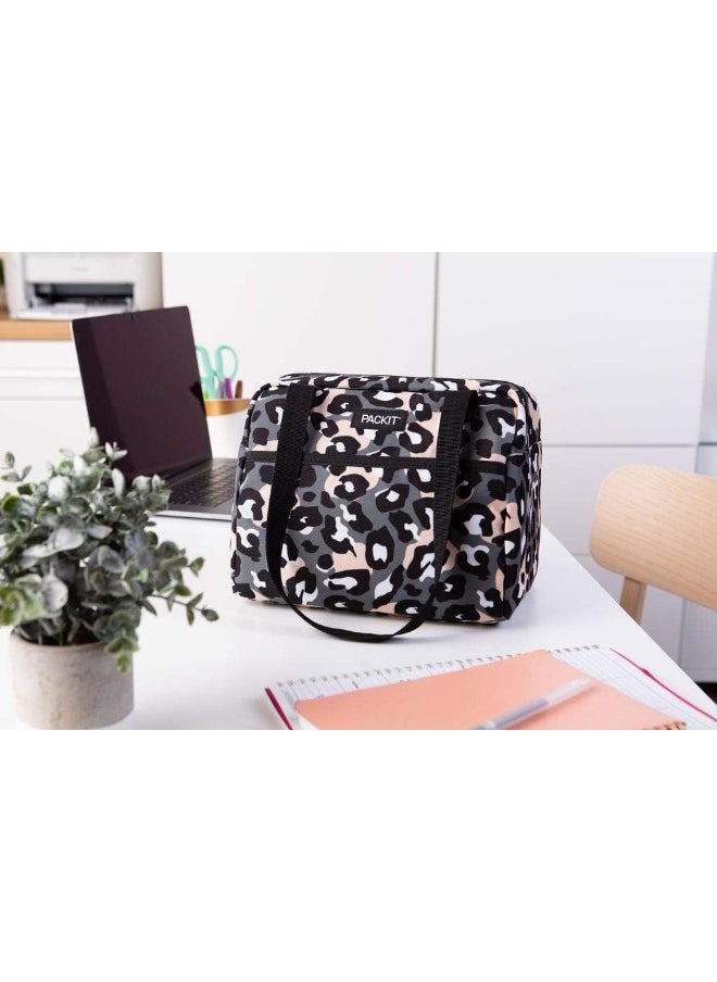 PackIt Freezable Hampton Lunch Bag Wild Leopard Gray