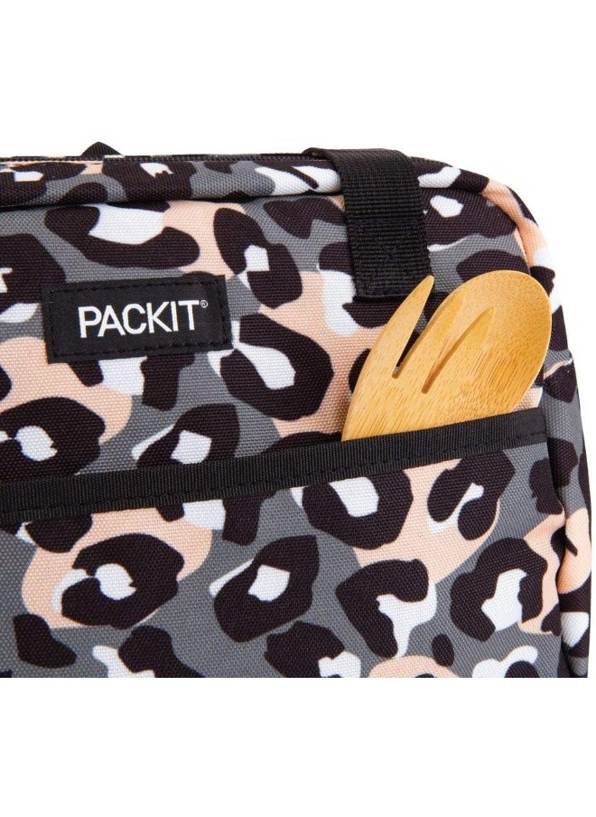 PackIt Freezable Hampton Lunch Bag Wild Leopard Gray