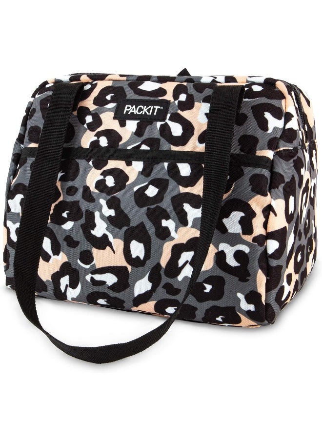 PackIt Freezable Hampton Lunch Bag Wild Leopard Gray