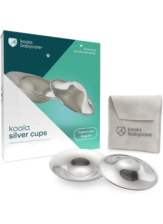 Koala Babycare® - Nursing Pads in Pure Silver 999 Nickel-Free for The Prevention and Treatment of Breast Rams During Breastfeeding | Class 1 Koala Silver Cup Medical Device