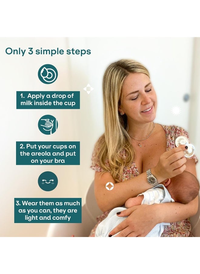 Koala Babycare The Original Silver Nursing Cups - Nipple Shields for Nursing Newborn -Breastfeeding Essentials - Protect and Soothe - Tri-Laminate Silver (Trilaminate Silver, Maxi)