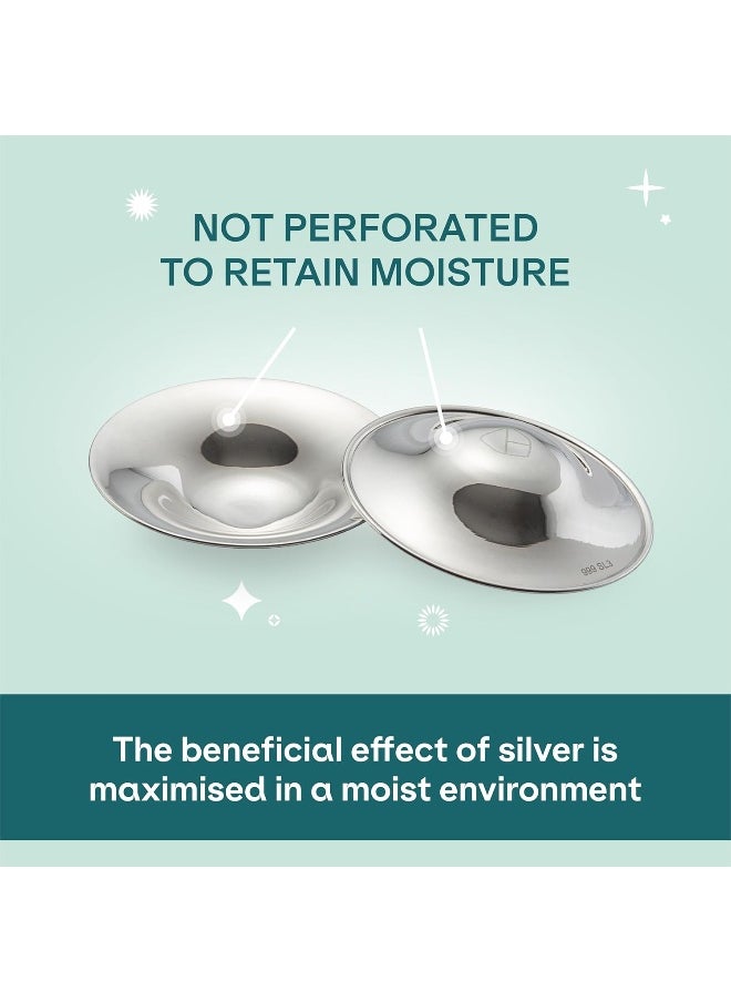 Koala Babycare The Original Silver Nursing Cups - Nipple Shields for Nursing Newborn -Breastfeeding Essentials - Protect and Soothe - Tri-Laminate Silver (Trilaminate Silver, Maxi)