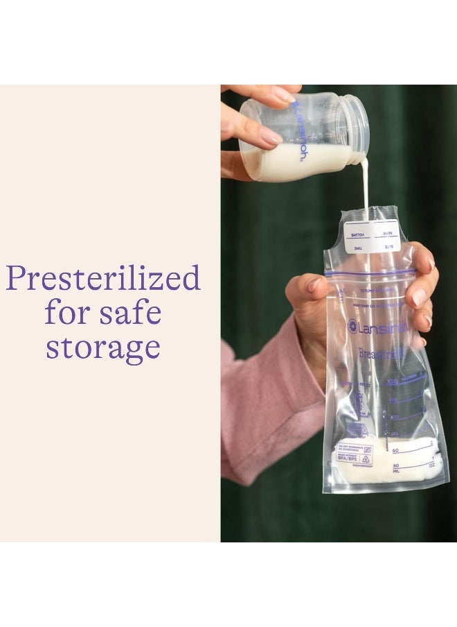 Lansinoh Breastmilk Storage Bags, 200 Count (2 Packs of 100 Bags)