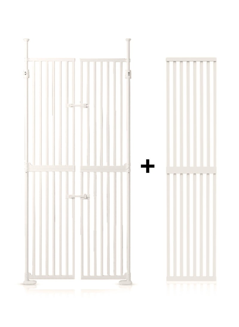 Baby Safe Extra Tall Dual Door Metal Safety Gate with 40cm Extension - White