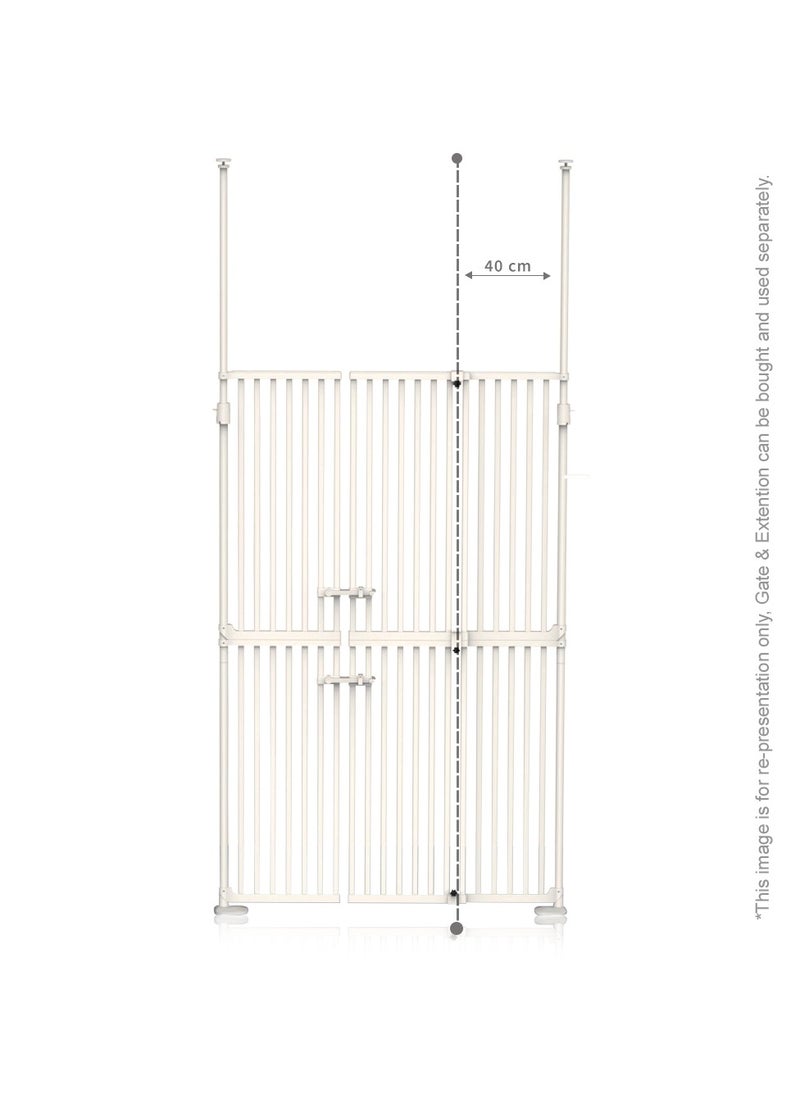 Baby Safe Extra Tall Dual Door Metal Safety Gate with 40cm Extension - White