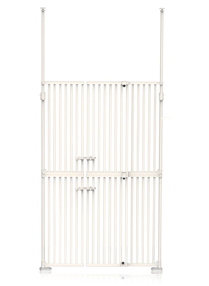 Baby Safe Extra Tall Dual Door Metal Safety Gate with 40cm Extension - White