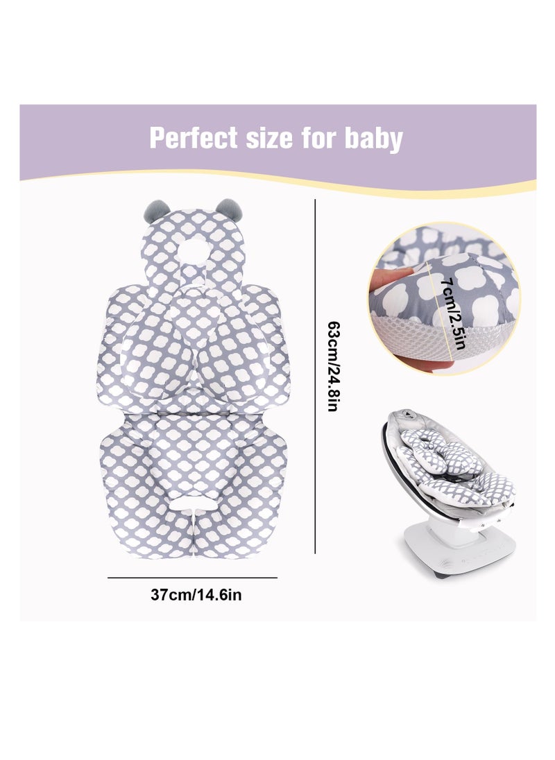 Baby Seat Pad Liner for Stroller, Head and Body Support Pillow with Neck Support for Baby Car Seat and Strollers, White cloud