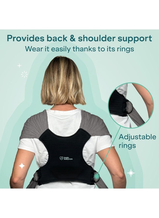 Koala Babycare An easy to put on, adjustable, unisex carrier - multifunctional baby carrier up to 9 kg - Anthracite - KBC® registered design