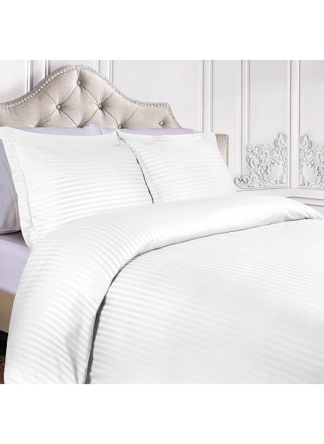 Superior Combed Cotton 300 Thread Count Duvet Cover Set, White, King/California King, 3-Piece