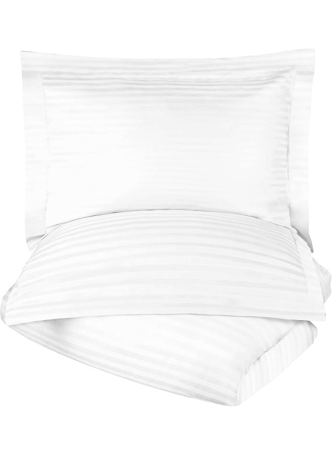 Superior Combed Cotton 300 Thread Count Duvet Cover Set, White, King/California King, 3-Piece