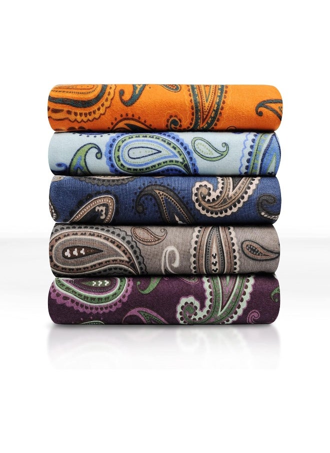 Superior Premium Cotton Flannel Duvet Cover Set, All Season 100% Brushed Cotton Flannel Bedding, 2-Piece Set with Duvet Cover and Pillow Sham - Purple Paisley, Twin