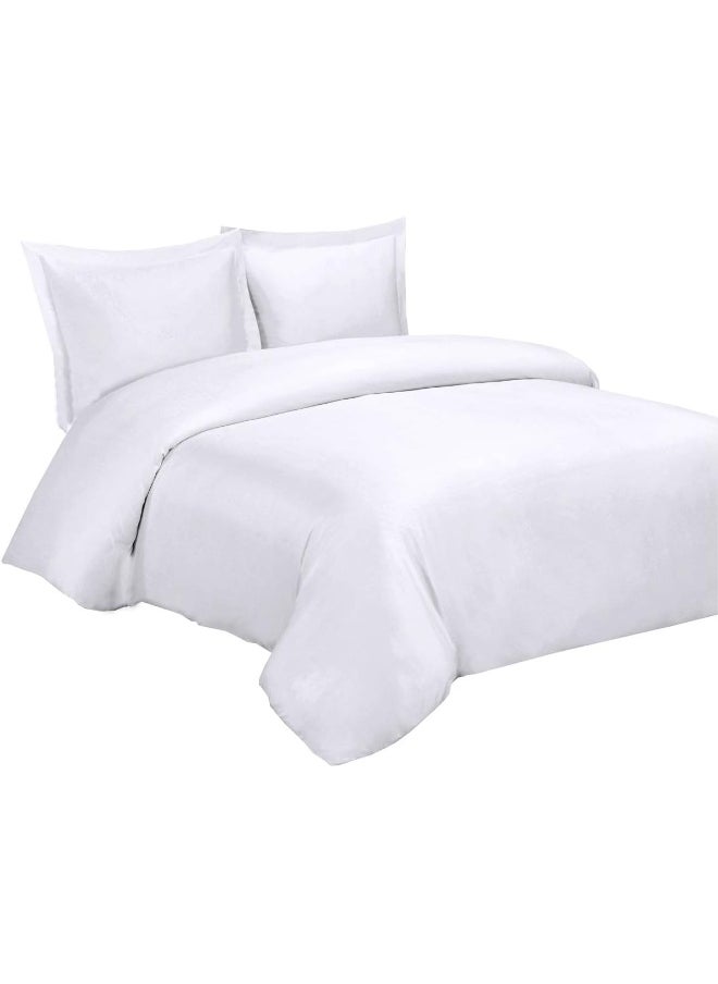 Royal Hotel Bedding 100% Viscose Duvet Cover, Viscose from Bamboo, Comforter Cover - Duvet Cover Set with Corner Ties and Button Closer, King/Cal King Size White