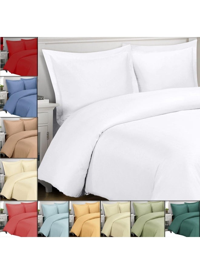 Royal Hotel Bedding 100% Viscose Duvet Cover, Viscose from Bamboo, Comforter Cover - Duvet Cover Set with Corner Ties and Button Closer, King/Cal King Size White