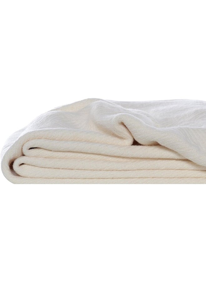 Eddie Bauer - Twin Blanket, Lightweight Cotton Bedding, Home Decor for All Seasons (Herringbone Bone, Twin)