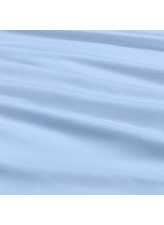Extra Deep Sheets-Cotton Bed Sheets - 100% Cotton - 22 Inch Extra deep Pocket Fitted Sheet with Elastic All Around (4 Pcs Sheet Set) - (Light Blue Solid - King Size)