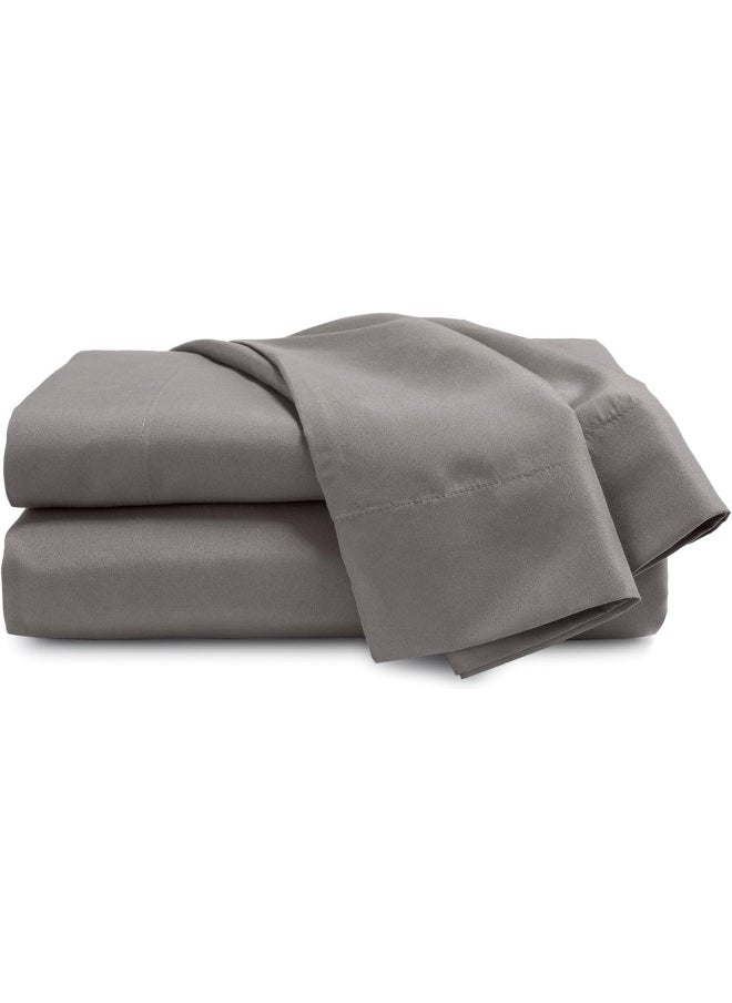 Martex Brushed Microfiber Sheet Set, Twin, Gray