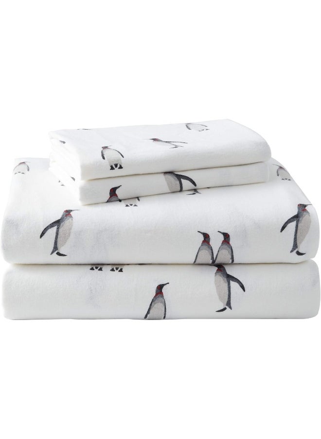 Eddie Bauer - Full Sheets, Cotton Flannel Bedding Set, 4pieces, Brushed for Extra Softness, Cozy Home Decor (Rookeries, Full)