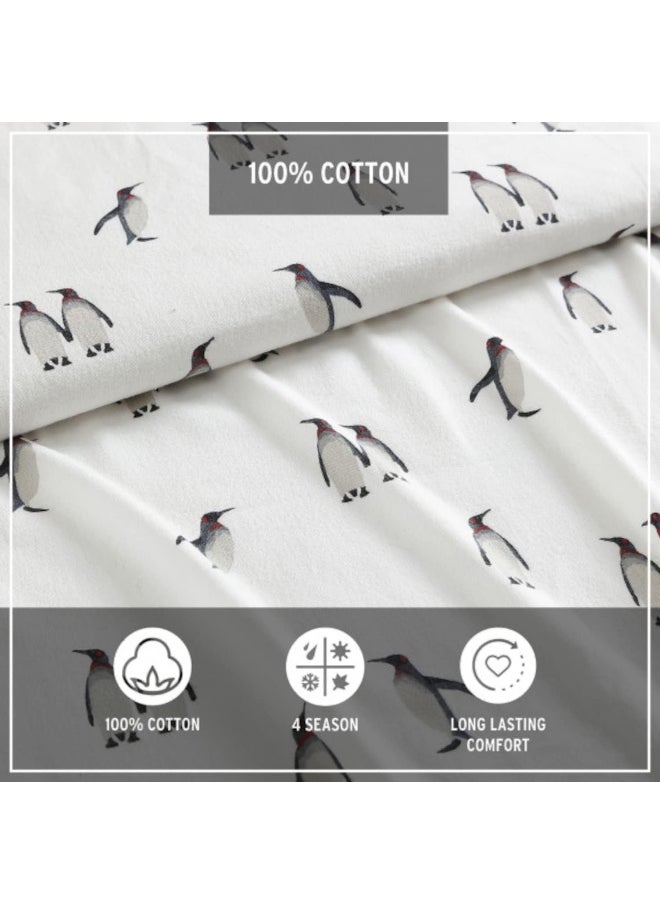 Eddie Bauer - Full Sheets, Cotton Flannel Bedding Set, 4pieces, Brushed for Extra Softness, Cozy Home Decor (Rookeries, Full)