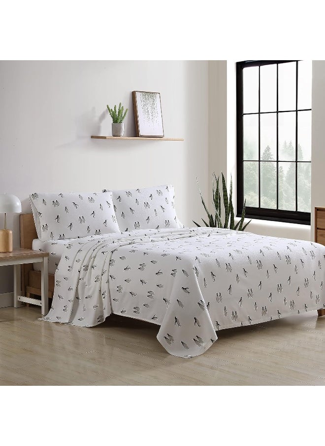 Eddie Bauer - Full Sheets, Cotton Flannel Bedding Set, 4pieces, Brushed for Extra Softness, Cozy Home Decor (Rookeries, Full)