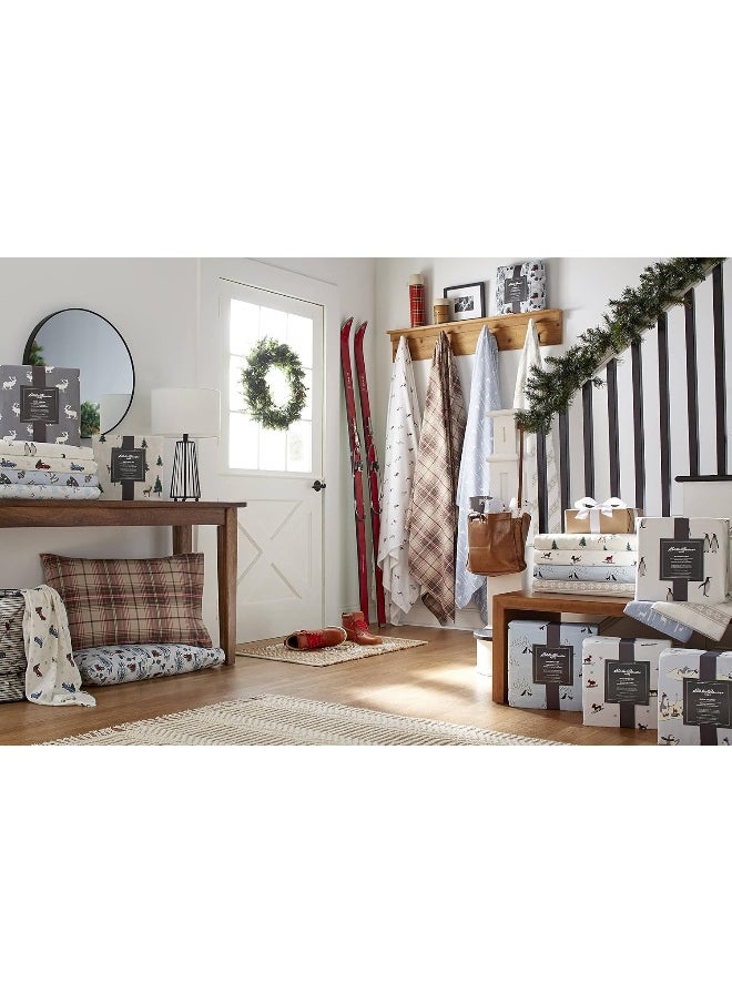 Eddie Bauer - Full Sheets, Cotton Flannel Bedding Set, Brushed For Extra Softness, Cozy Home Decor (Winter Outing, Full)