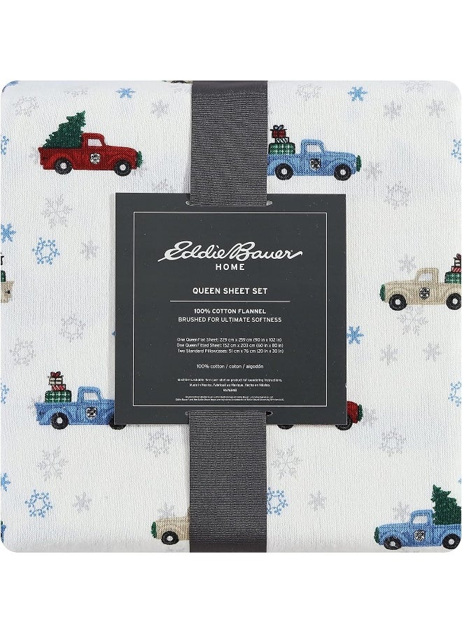 Eddie Bauer - Full Sheets, Cotton Flannel Bedding Set, Brushed For Extra Softness, Cozy Home Decor (Winter Outing, Full)