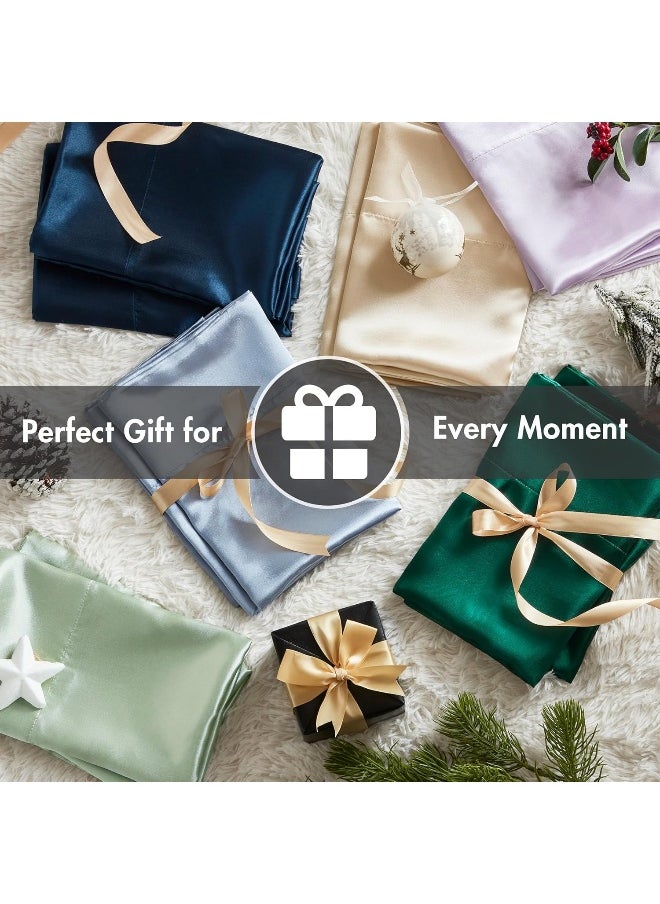 Madison Park Essentials Satin Sheets Queen Size, Luxurious Silky Satin Bed Sheets, Elastic 14