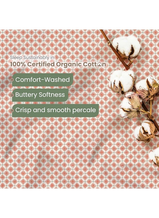 Martex EcoPure Sheet Set, 100% Organic Cotton, Orange, King