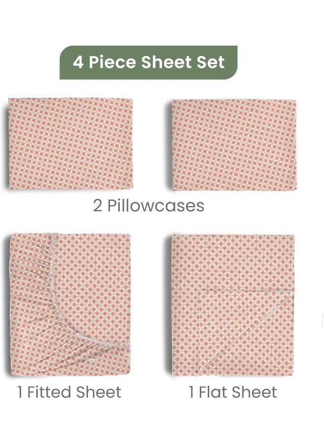 Martex EcoPure Sheet Set, 100% Organic Cotton, Orange, King