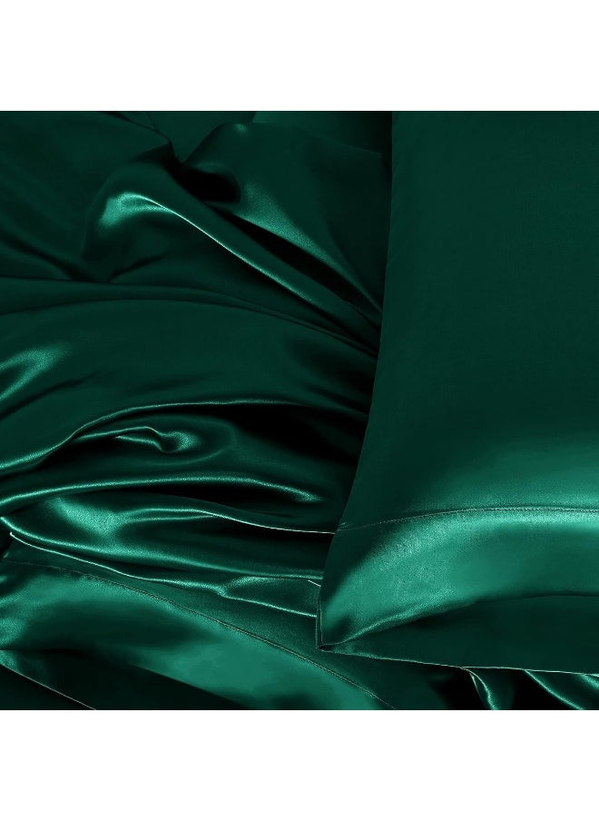 Homiest 4pcs Satin Sheets Set Luxury Silky Satin Bedding Set with Deep Pocket