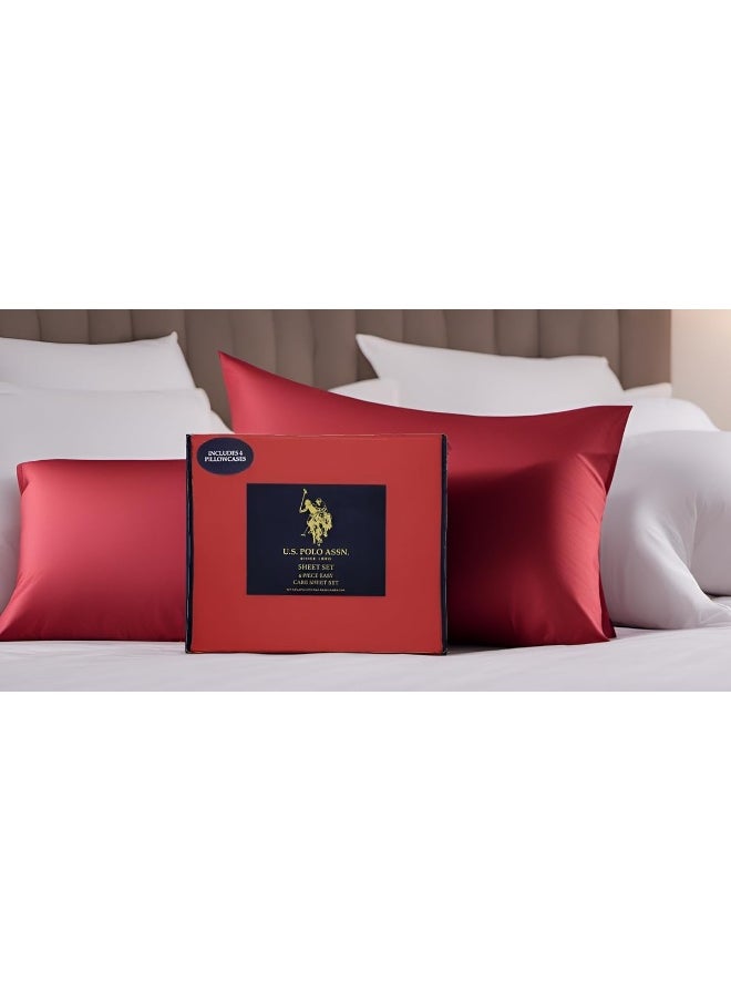 U.S. Polo Assn. 100% Brushed Microfiber Luxurious Deep Pocket Bed Sheet and Pillowcase Set