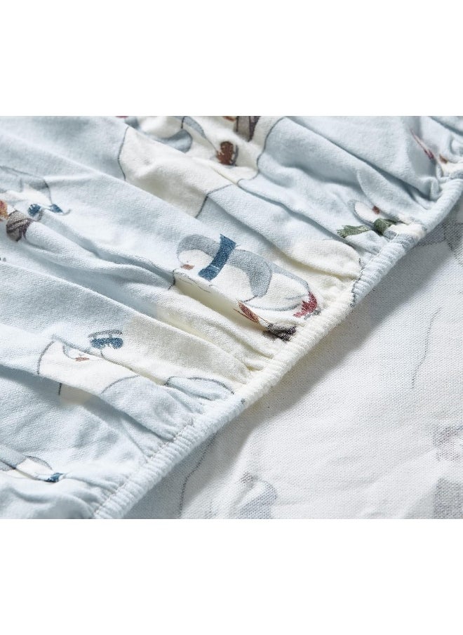 Eddie Bauer - Full Sheets, Cotton Flannel Bedding Set, Brushed for Extra Softness, Cozy Home Decor (Skating Penguin, 4 pcs, Full)