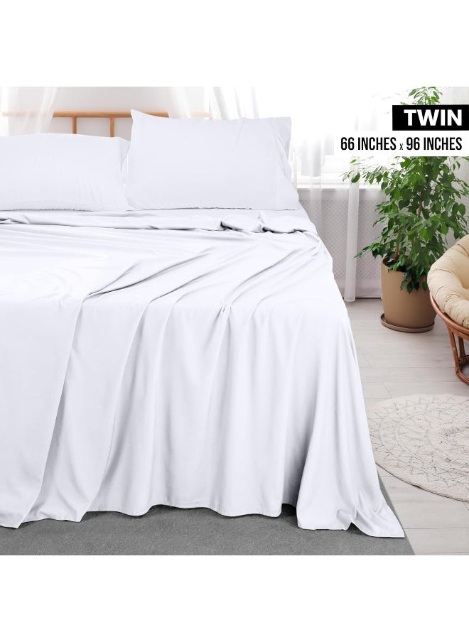 Utopia Bedding Flat Sheets - Pack of 6 - Soft Brushed Microfiber Fabric - Shrinkage & Fade Resistant Top Sheets - Easy Care (Twin, White)