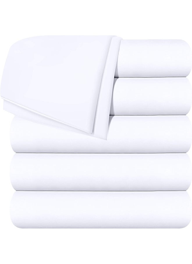 Utopia Bedding Flat Sheets - Pack of 6 - Soft Brushed Microfiber Fabric - Shrinkage & Fade Resistant Top Sheets - Easy Care (Twin, White)