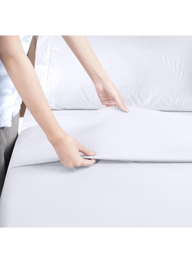 Utopia Bedding Flat Sheets - Pack of 6 - Soft Brushed Microfiber Fabric - Shrinkage & Fade Resistant Top Sheets - Easy Care (Twin, White)
