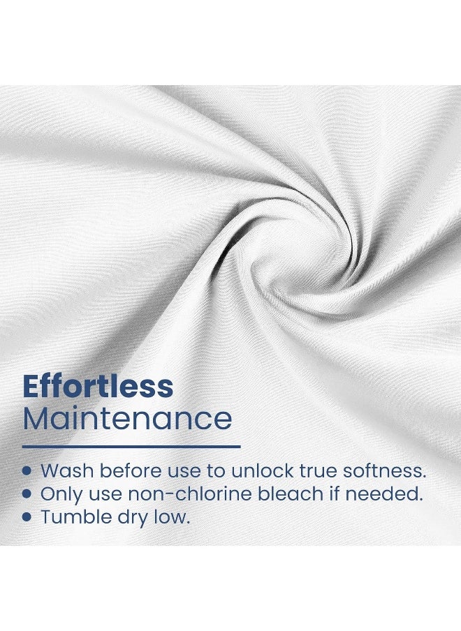 Martex 400 Thread Count 100% Cotton Sateen - 3 Piece Twin Bed Sheet Set - Twin Sheet Set - 1 Fitted Sheet, 1 Flat Sheet, 1 Pillow case - Super Soft - Wrinkle Resistant - White Sheet Set (Twin, White)