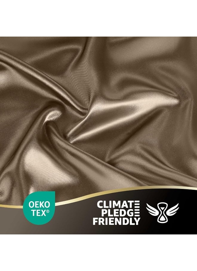 Martex Satin Silk 4 Piece King Bed Sheet Set - King Sheet Set - 1 Fitted Sheet, 1 Flat Sheet, 2 Pillow case - Hotel Quality - Super Soft & Breathable - Gold Sheet Set For Hair And Skin (King, Gold)