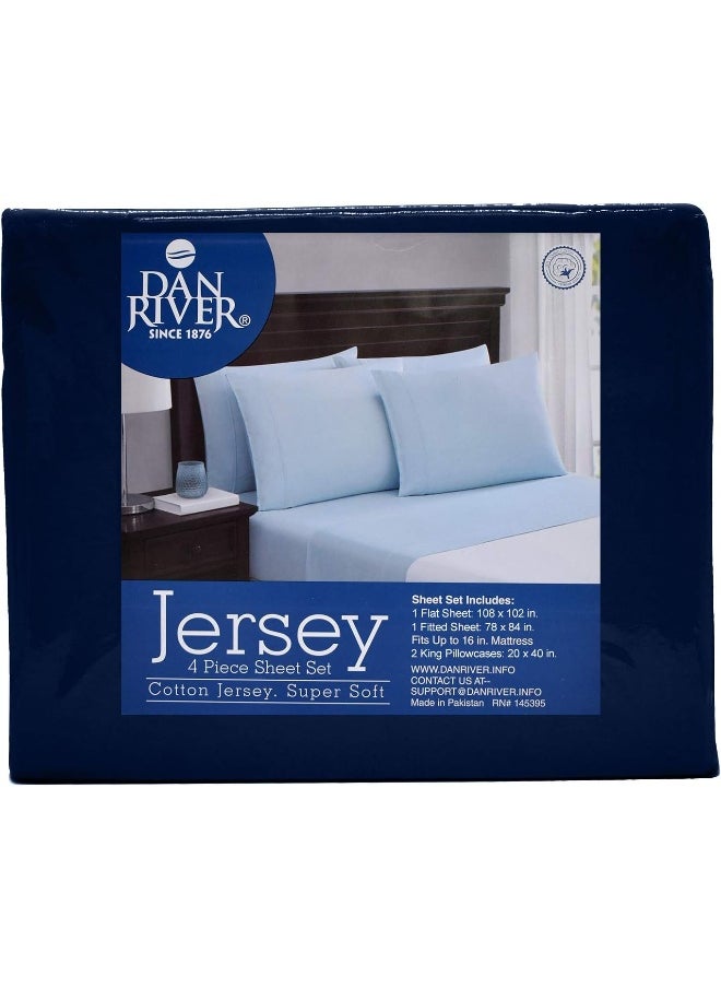 DAN RIVER California King Jersey Sheet Set