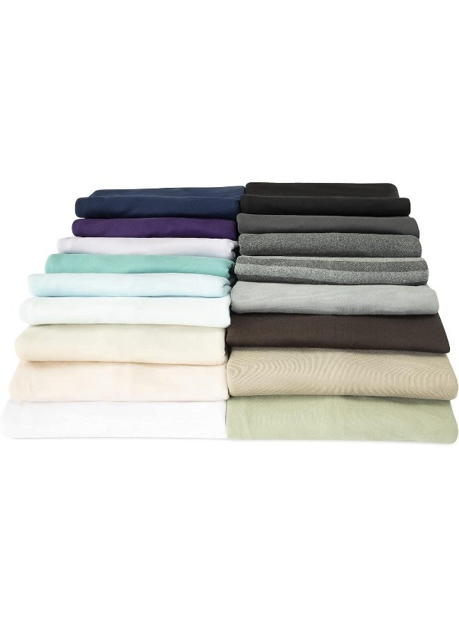 N&Y HOME Jersey Knit Pillow Cases Standard/Queen Set of 2 - Grey Pillowcases with Ultra Soft T-Shirt Like Microfiber Blend - Envelope Closure & Suitable for Queen/Standard Pillows, Light Gray