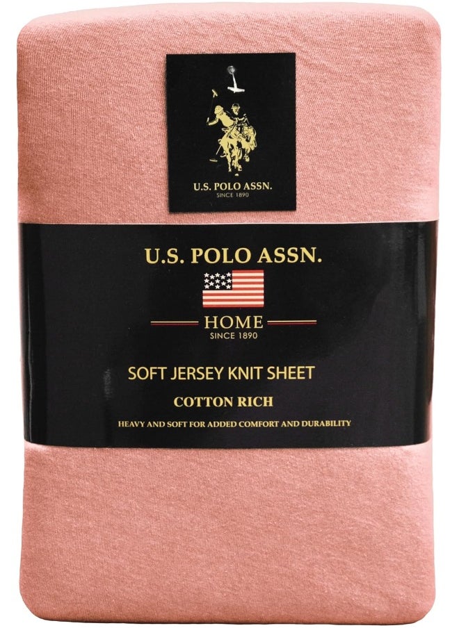 U.S. Polo Assn. All Season, Soft and Cozy T-Shirt Material, 1800 Thread Count 4-Piece Cotton Rich Jersey Sheet Set