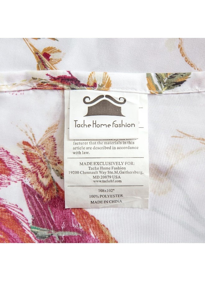 Tache Home Fashion Floral Red Roses Birds Ivory Microfiber Sheet Set Queen Red SD-7676-Sheets-Q
