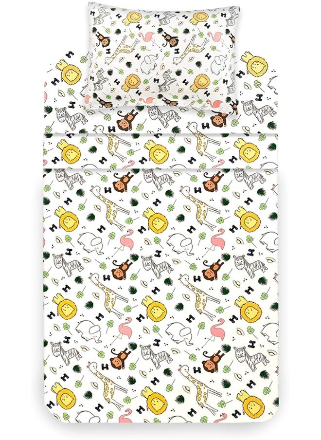 Little Sleepy Head Bed Sheets Twin Safari Set for Kids, Soft Lightweight Microfiber Bedding