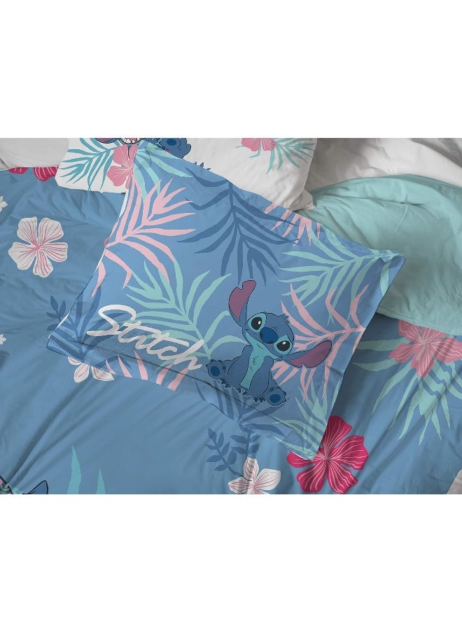 Jay Franco Disney Lilo & Stitch Paradise Dream Twin Comforter & Sham Set - Super Soft Kids Reversible Bedding - Fade Resistant Microfiber (Official Disney Product)