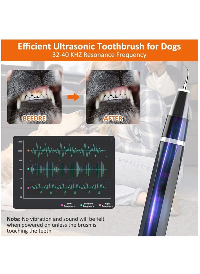 Electric Tooth Polisher with LED Lamp Ultrasonic Cleaner Toothbrush 5 Modes Teeth Cleaning Kit Tartar Remover Stains