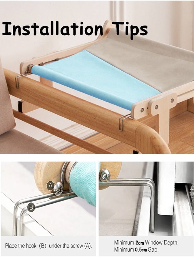 Cat Window Perch Cat Window Hammock Seat for Indoor Cats Sturdy Adjustable Durable Steady Cat Bed Providing All-Around Sunbath Space Saving Washable Holds Up to 18kg