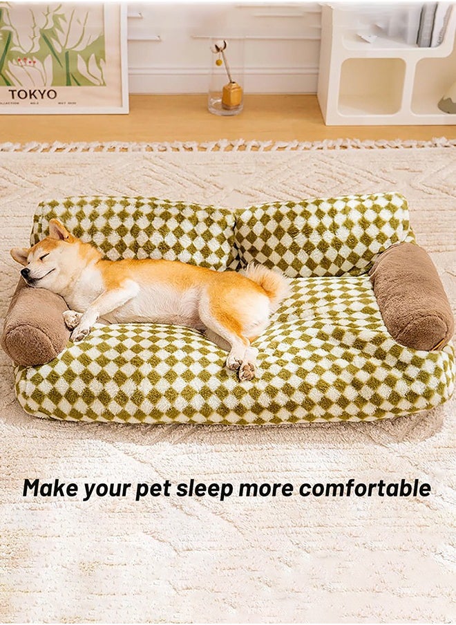 Pet Couch Bed, Washable Cat Beds for Medium Small Dogs & Cats up to 25 lbs, Durable Dog Beds with Non-Slip Bottom, Fluffy Cat Couch, 66 * 33 * 37cm