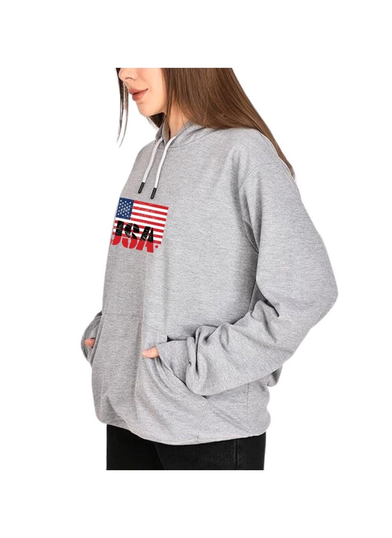 USA Printed Women's Hoodies–Full Sleeve,Soft Cotton Fabric|Comfortable&Stylish|Casual Hoodies For Everyday Wear|Hoodies For Women