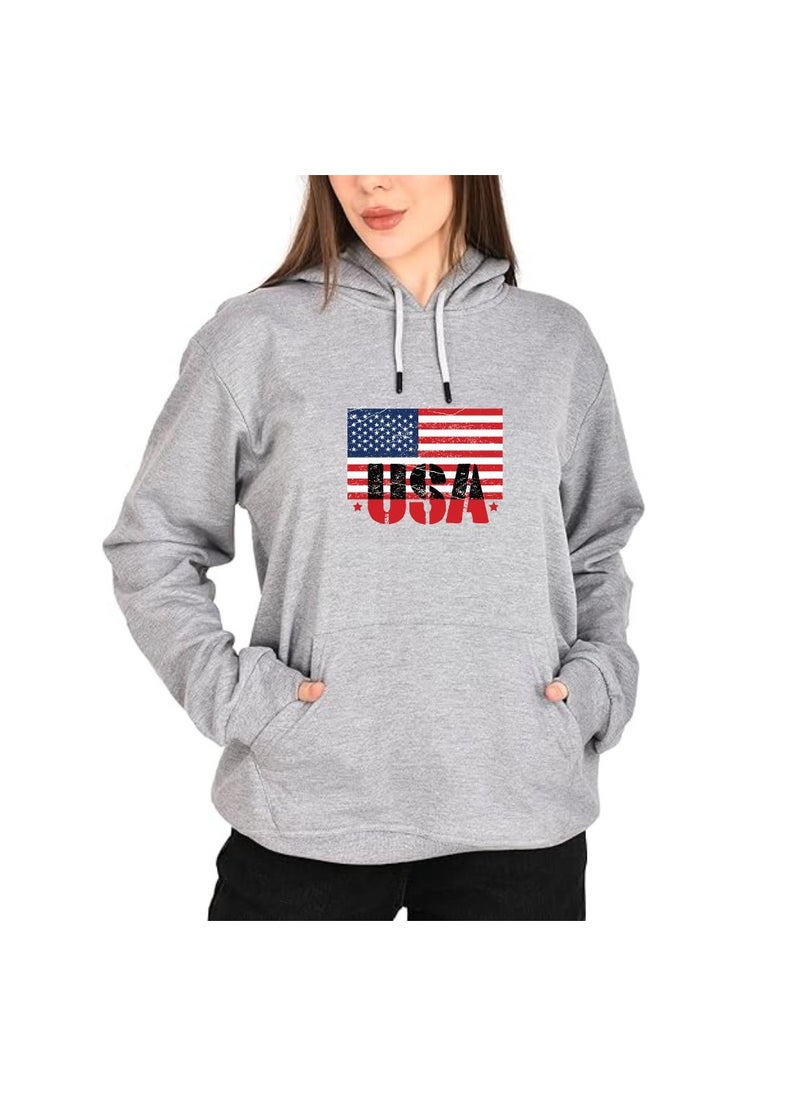 USA Printed Women's Hoodies–Full Sleeve,Soft Cotton Fabric|Comfortable&Stylish|Casual Hoodies For Everyday Wear|Hoodies For Women