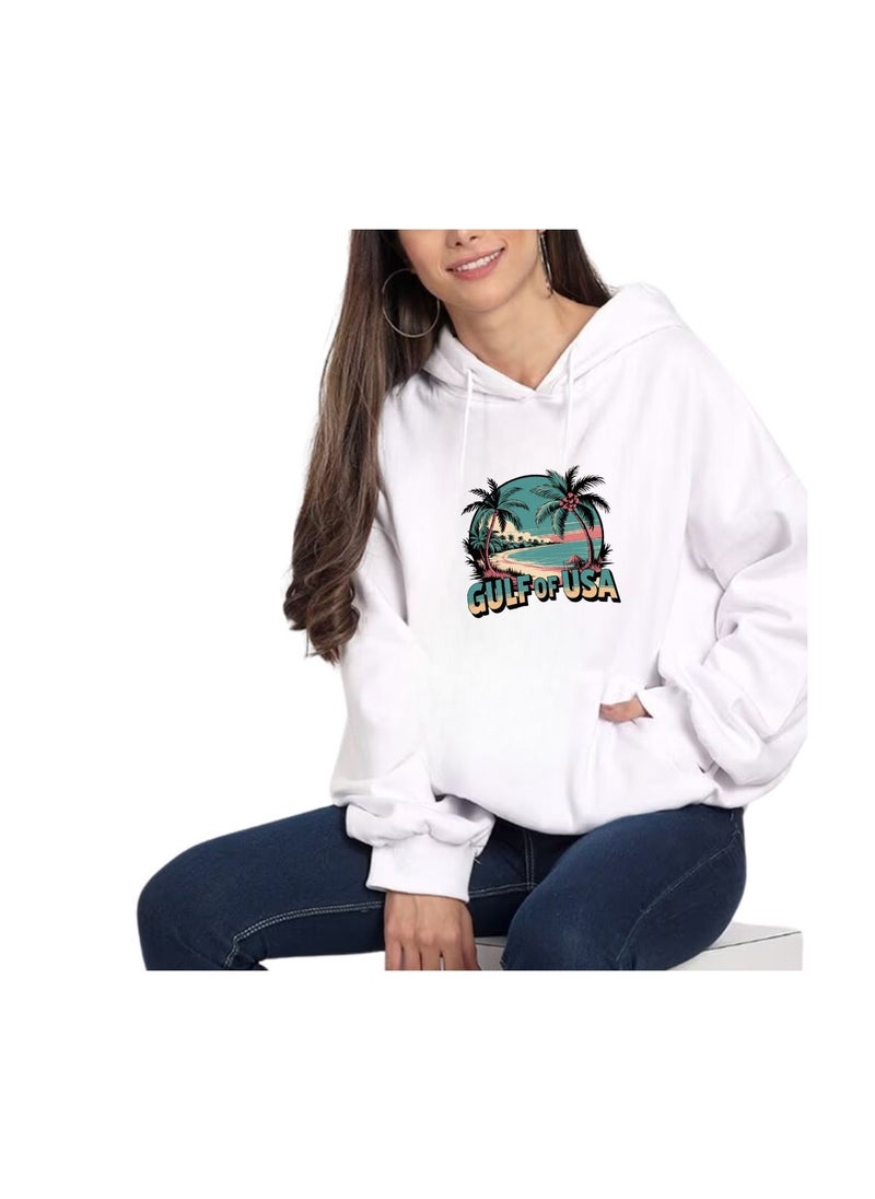 USA Printed Women's Hoodies–Full Sleeve,Soft Cotton Fabric|Comfortable&Stylish|Casual Hoodies For Everyday Wear|Hoodies For Women